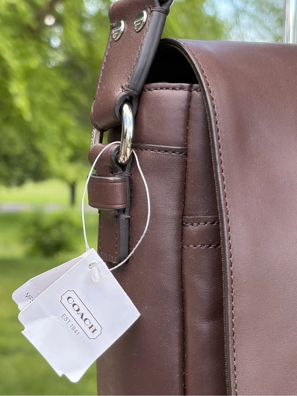 Coach Gramercy Mahogany Brown Leather Map Messenger Bag, Style F74386